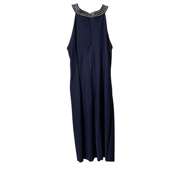 Alex Evenings Halter Navy Blue Cocktail Dress Size 6  Embellished Neck - Picture 4 of 6